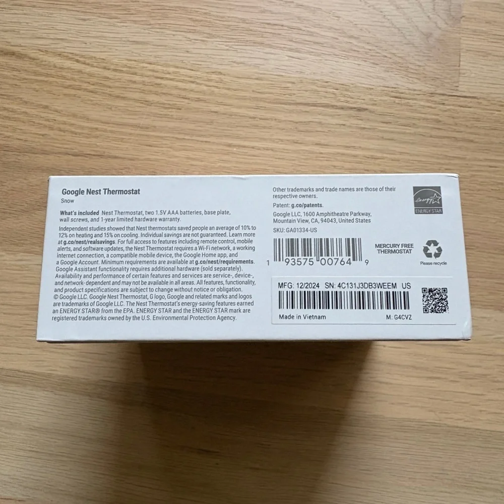Google Nest Thermostat New in Box